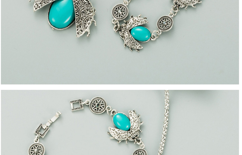 Fashion Three-piece Suit Seven Star Ladybug Turquoise Bracelet Earrings Necklace,Jewelry Sets