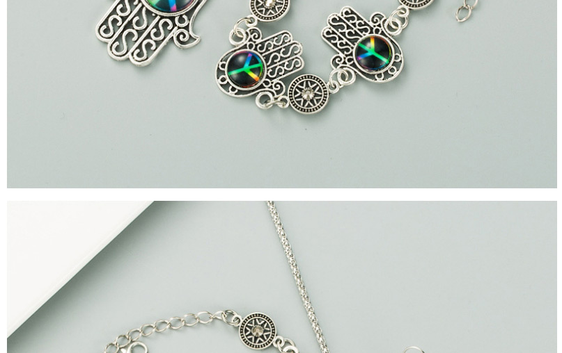 Fashion Three-piece Suit Peace Symbol Palm Pendant Bracelet Necklace Earrings,Jewelry Sets
