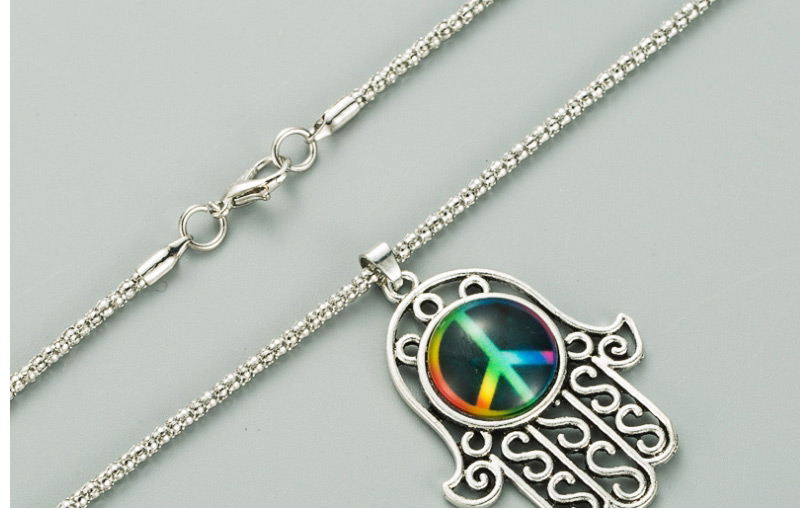 Fashion Three-piece Suit Peace Symbol Palm Pendant Bracelet Necklace Earrings,Jewelry Sets