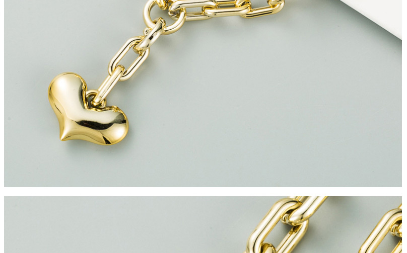 Fashion Gun Black Thick Chain Love Heart Pendant Necklace,Pendants