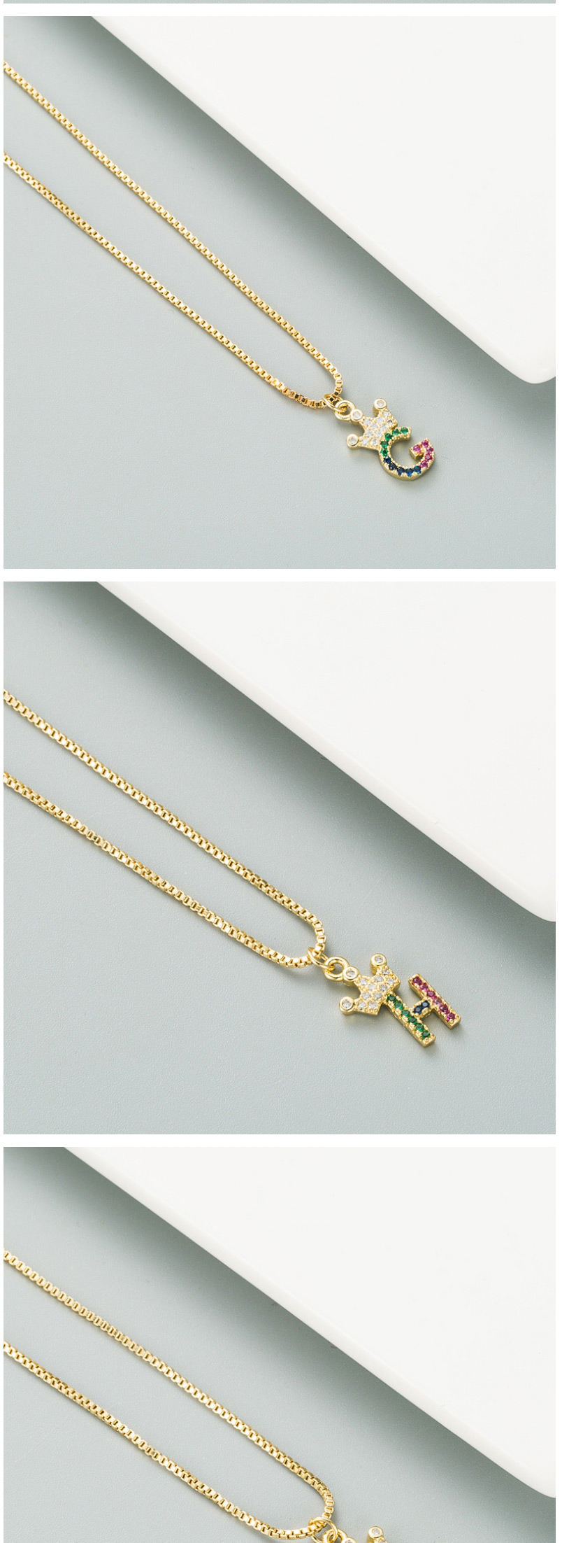 Fashion Z Gold Copper Plated Real Gold Letter Crown Necklace,Necklaces