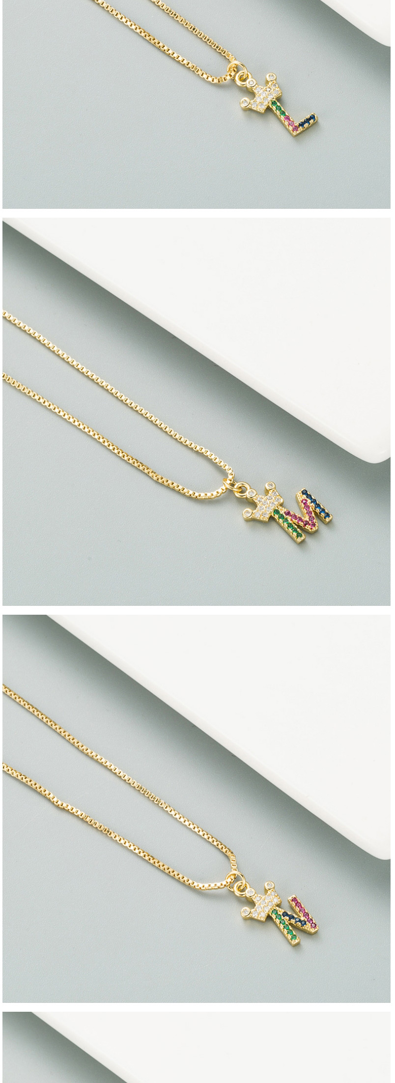 Fashion Y Gold Copper Plated Real Gold Letter Crown Necklace,Necklaces