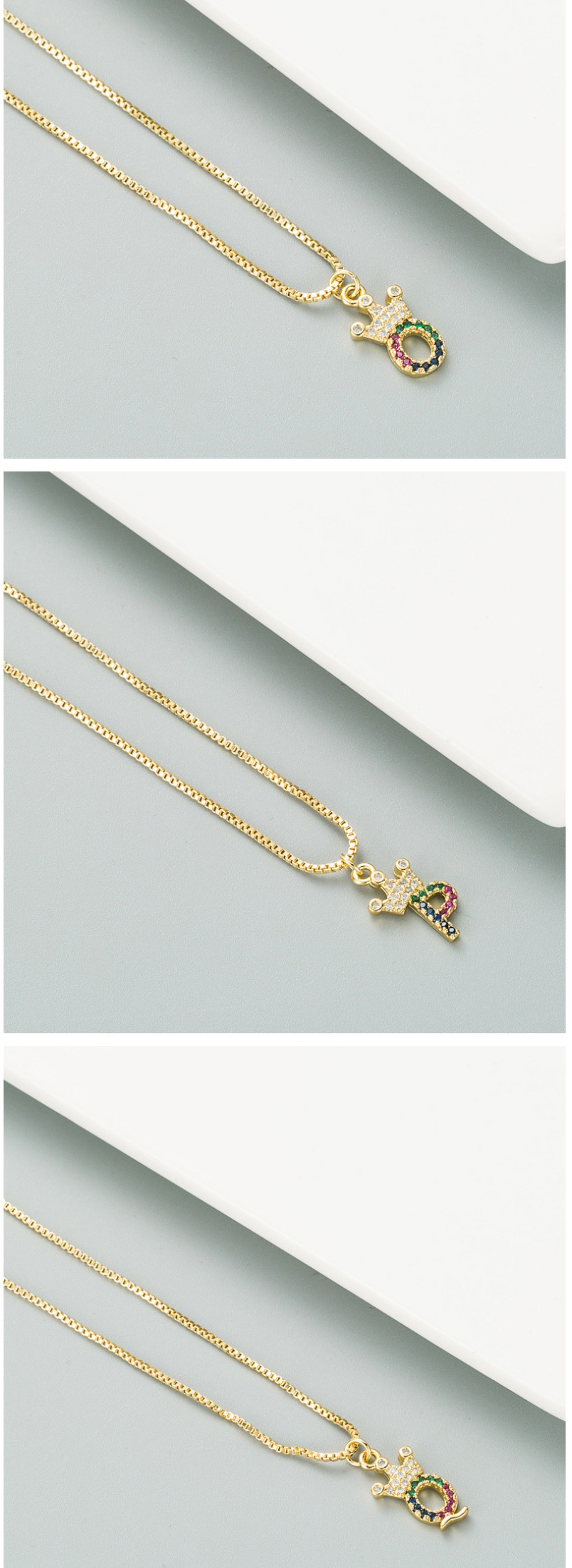 Fashion Y Gold Copper Plated Real Gold Letter Crown Necklace,Necklaces