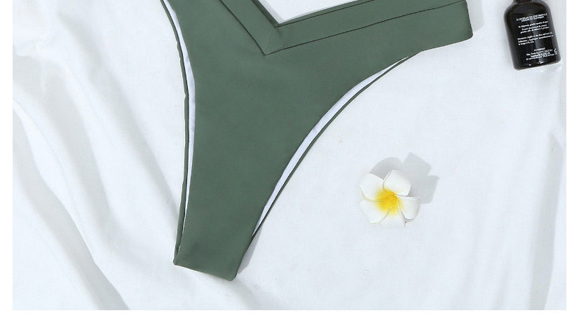 Fashion Dark Green Solid Color Stitching Split Swimsuit,Bikini Sets
