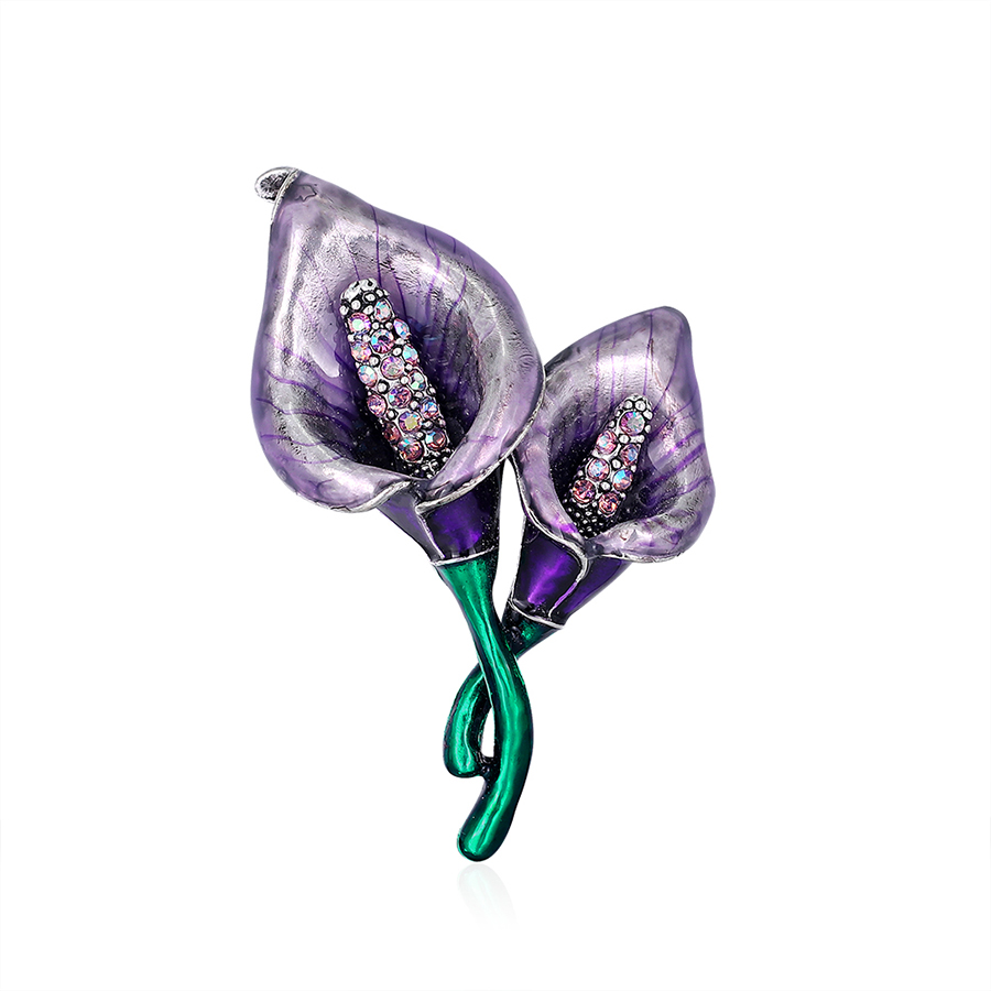 Fashion Purple Alloy Flower Brooch,Korean Brooches