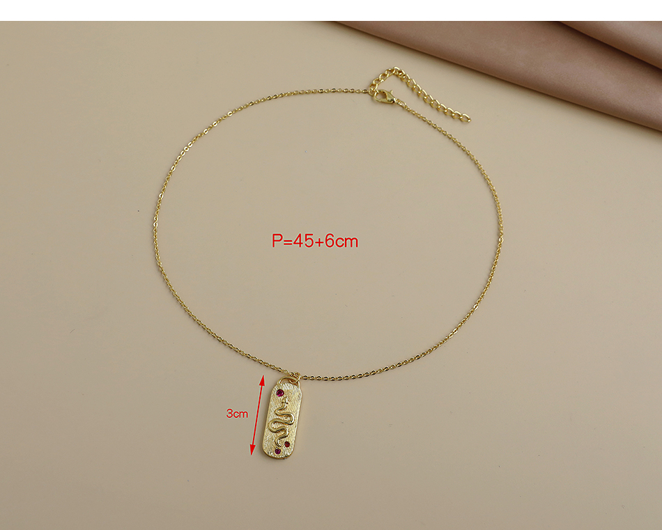 Fashion Golden Copper Inlaid Zircon Chain Serpentine Necklace,Necklaces