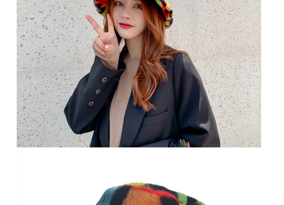 Fashion Adult Model 58cm Printed Letters Rabbit Fur Fisherman Hat,Beanies&Others