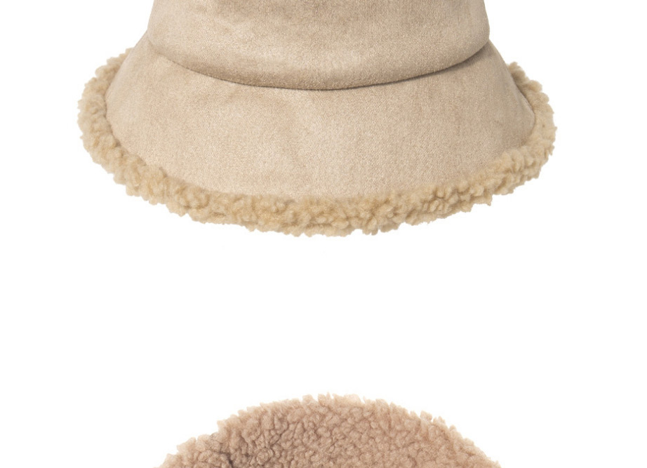 Fashion Beige Suede Thick Warm Solid Color Fisherman Hat,Beanies&Others