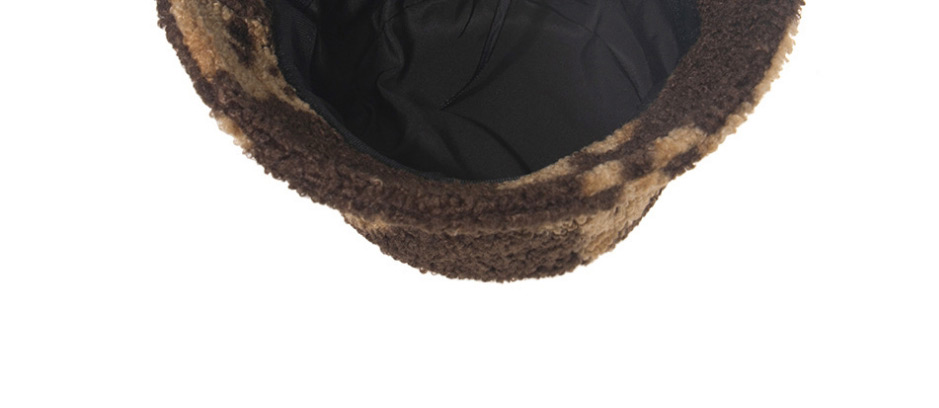 Fashion Brown Bear Print Lamb Wool Fisherman Hat,Beanies&Others