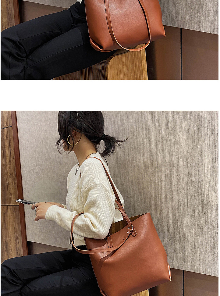 Fashion Brown Solid Soft Leather Shoulder Bag,Messenger bags