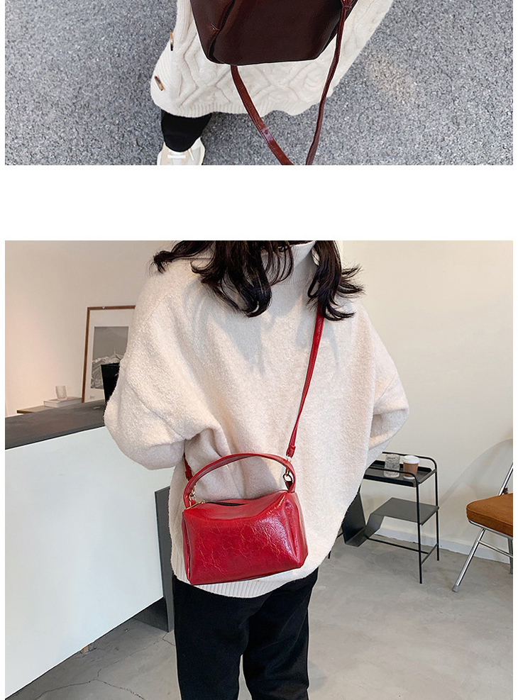 Fashion Coffee Color Flap Solid Color Single Shoulder Diagonal Bag,Shoulder bags