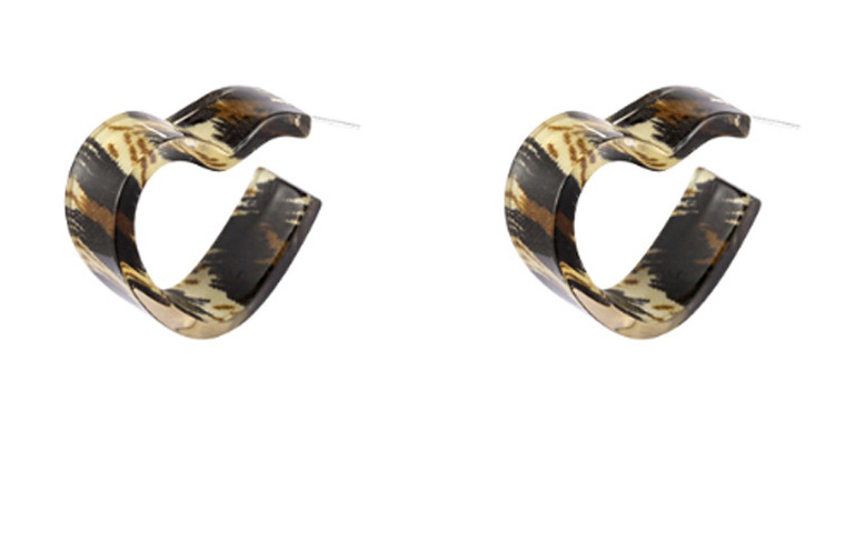 Fashion Leopard Leopard Print Acrylic Geometric Earrings,Hoop Earrings