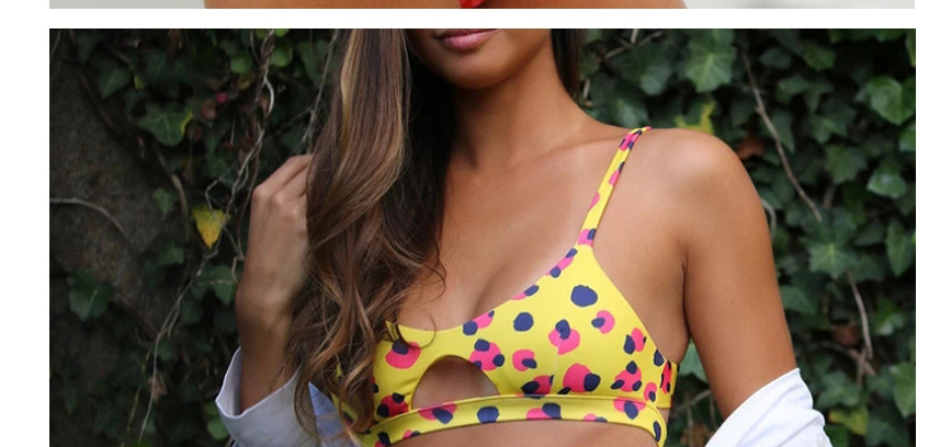 Fashion Printing High Elastic Leopard Print Cutout Split Swimsuit,Bikini Sets