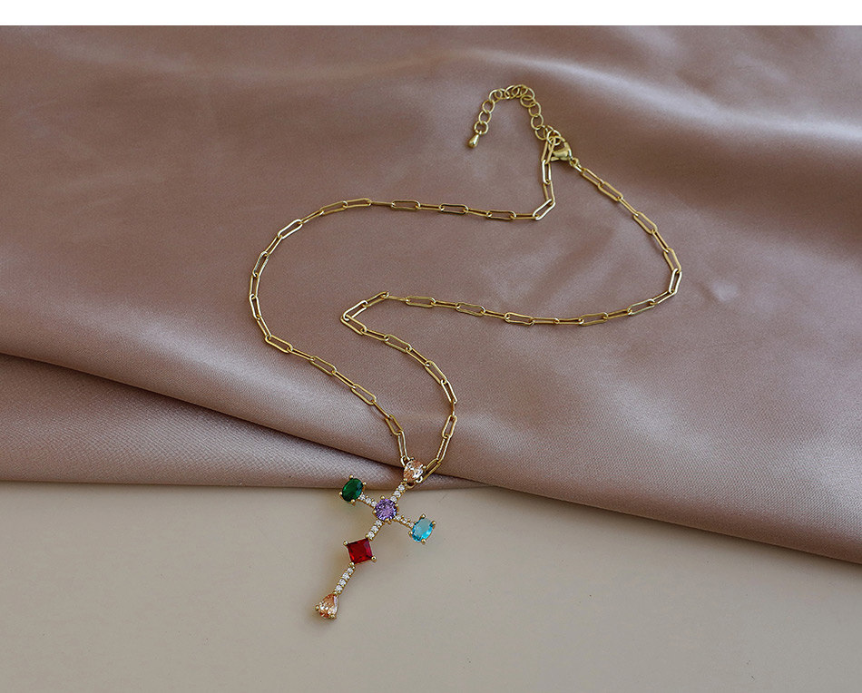 Fashion White Copper Inlaid Zircon Thick Chain Cross Necklace,Necklaces