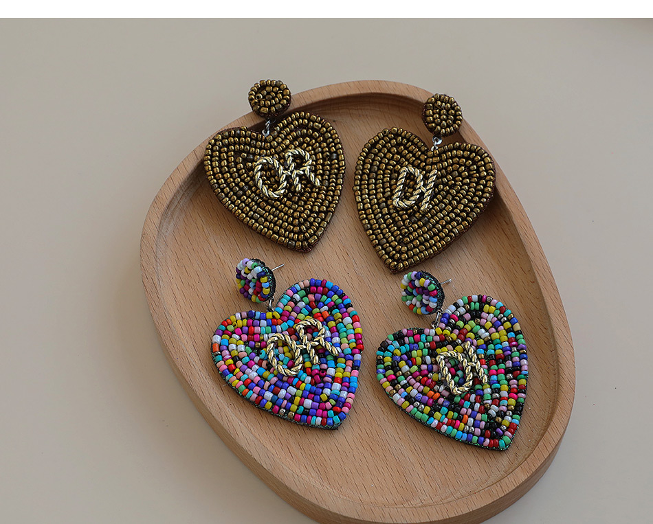 Fashion Silver Rice Beads Love Alloy Letter Or/di Earrings,Drop Earrings