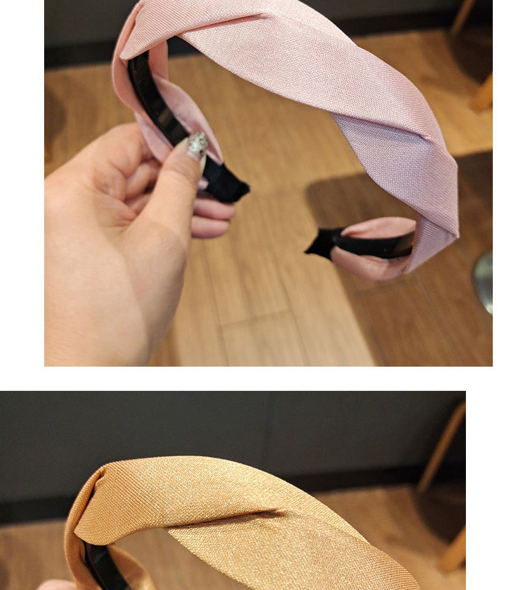 Fashion Pink Pure Color Wave Pattern Bright Silk Hand-woven Headband,Head Band