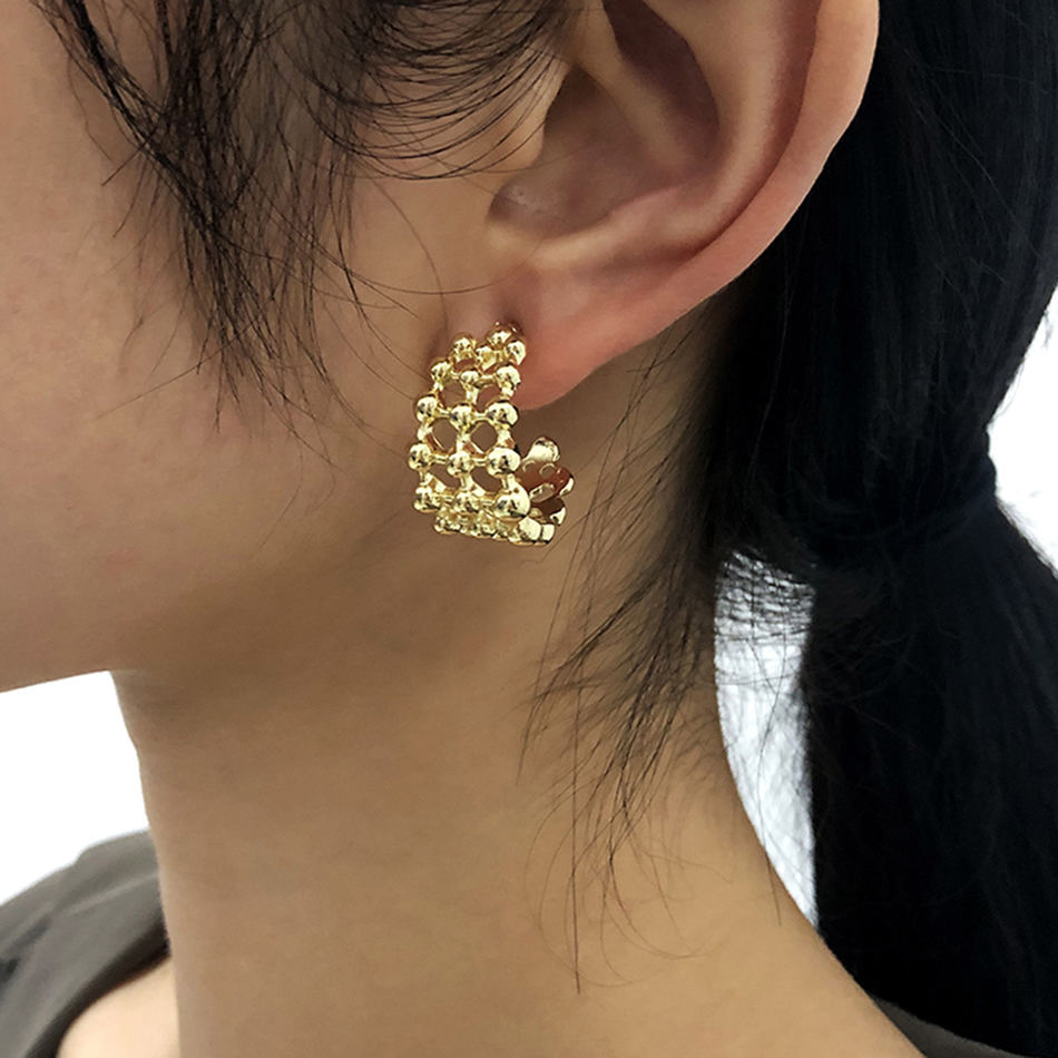 Fashion Golden Alloy Geometric Earrings,Hoop Earrings