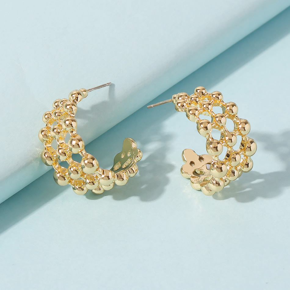 Fashion Golden Alloy Geometric Earrings,Hoop Earrings