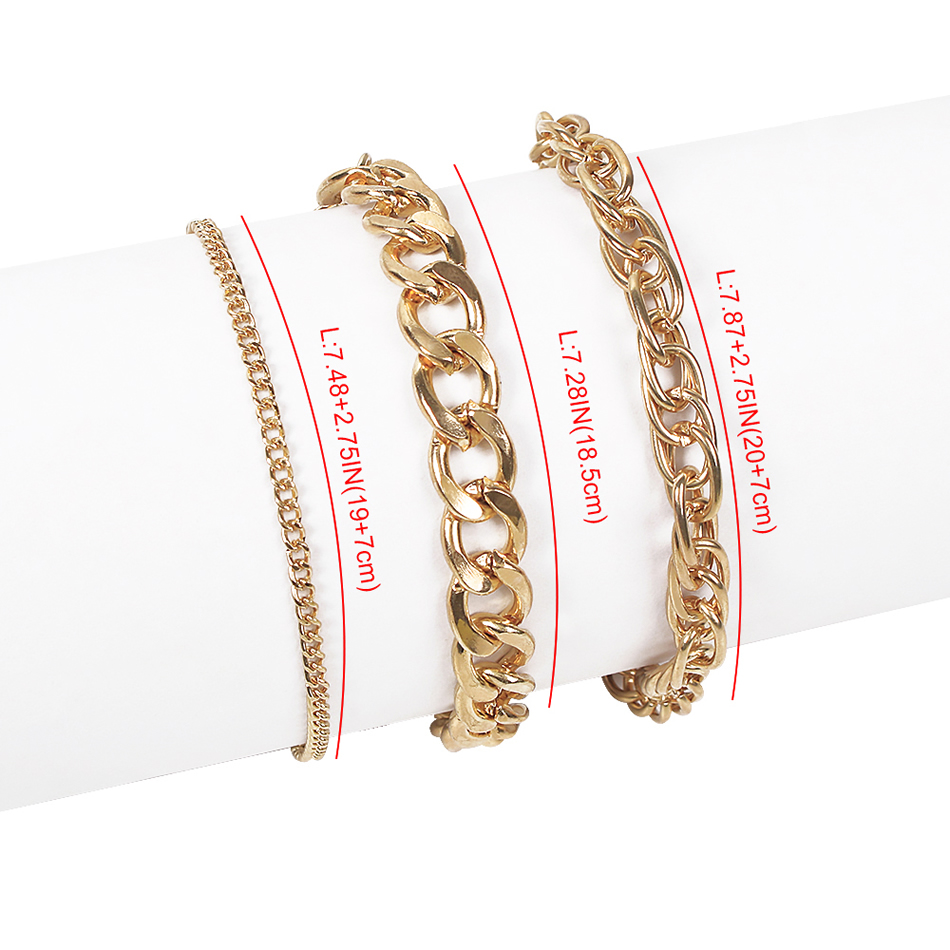 Fashion Golden Three-piece Alloy Diamond Chain Bracelet,Fashion Bracelets