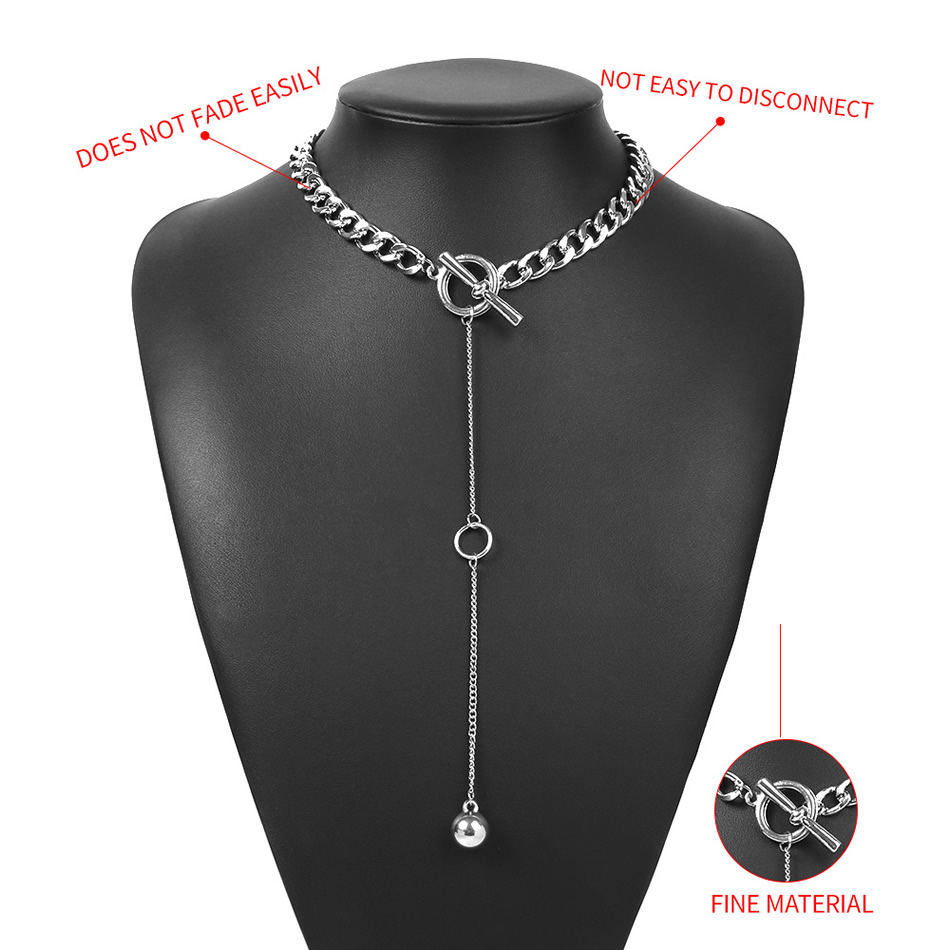 Fashion White K Alloy Chain Pendant Necklace,Chains