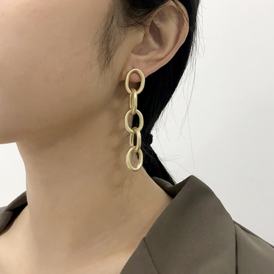 Fashion Golden Alloy Round Ear Studs,Drop Earrings