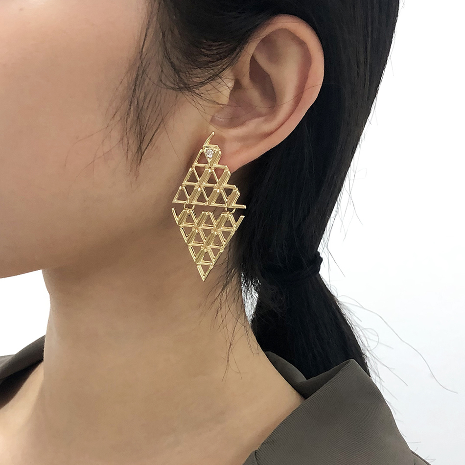 Fashion Dark Yellow Alloy Geometric Earrings,Stud Earrings