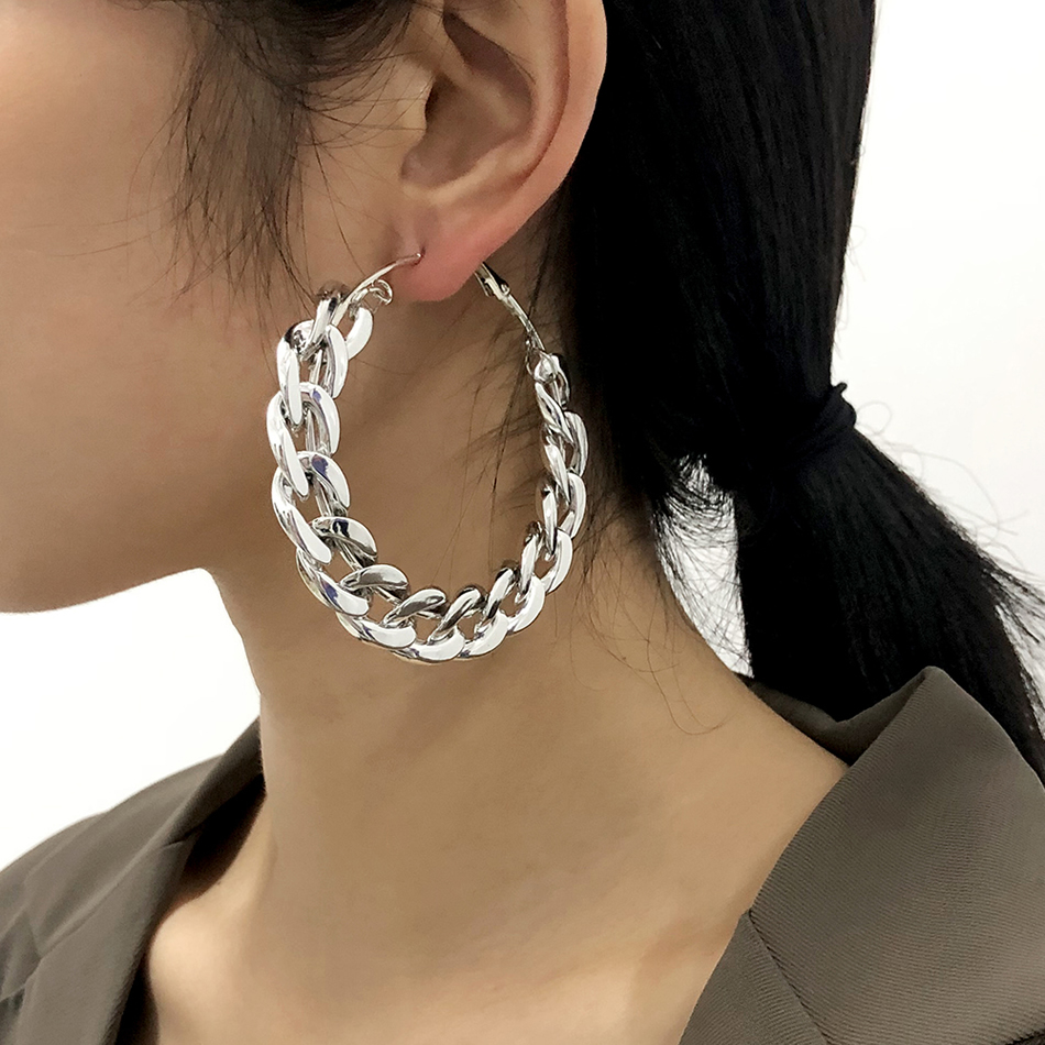 Fashion White K Alloy Geometric Earrings,Hoop Earrings