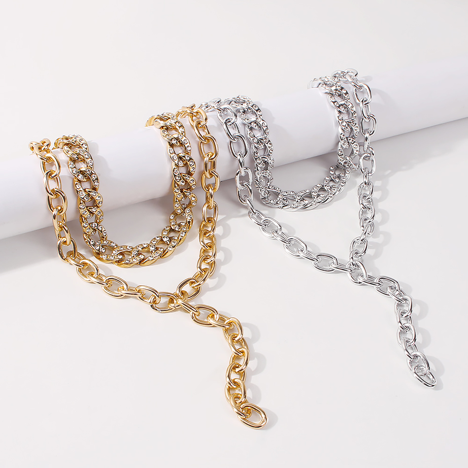 Fashion White K Alloy Chain Y-shaped Necklace,Chains