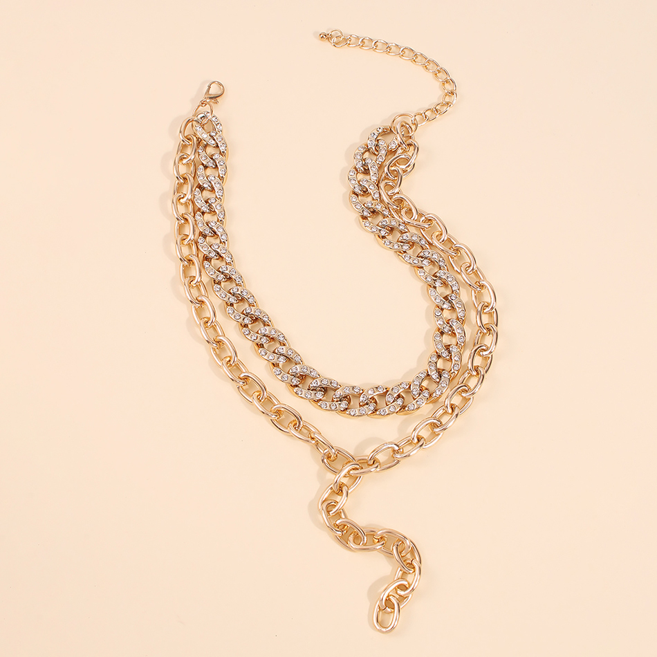 Fashion White K Alloy Chain Y-shaped Necklace,Chains