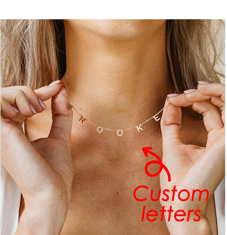 Fashion 7 Letters-steel Color 316l Stainless Steel Letter Pendant Necklace(Customized models will be shipped within 10-15 days),Necklaces