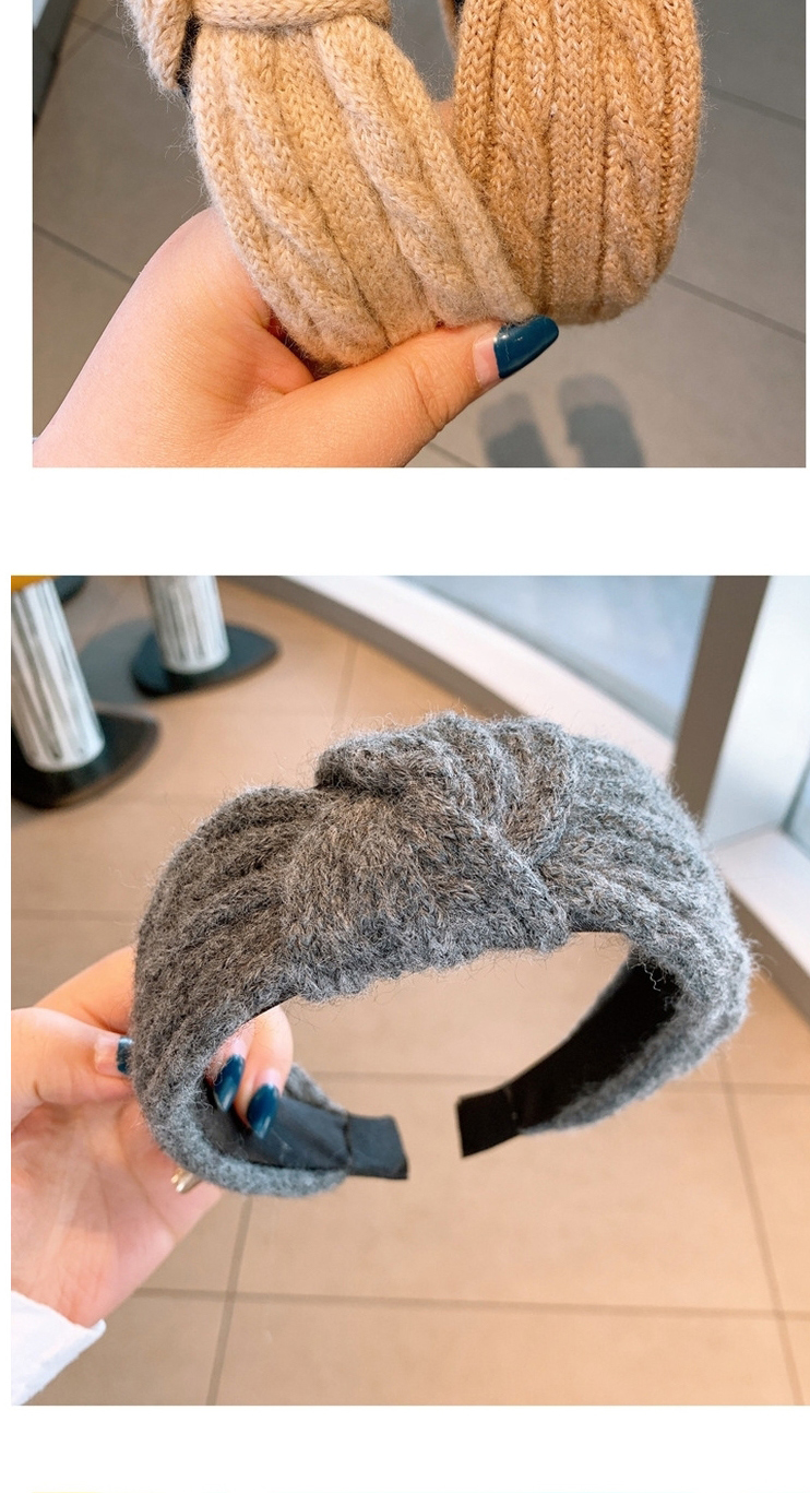 Fashion Light Gray Knitted Wide-brimmed Headband,Head Band