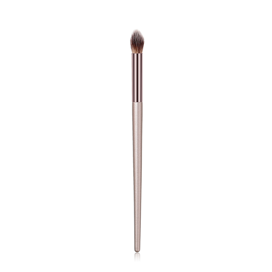 Fashion Champagne Gold Single Wooden Handle Nylon Hair Small Flame Makeup Brush,Beauty tools