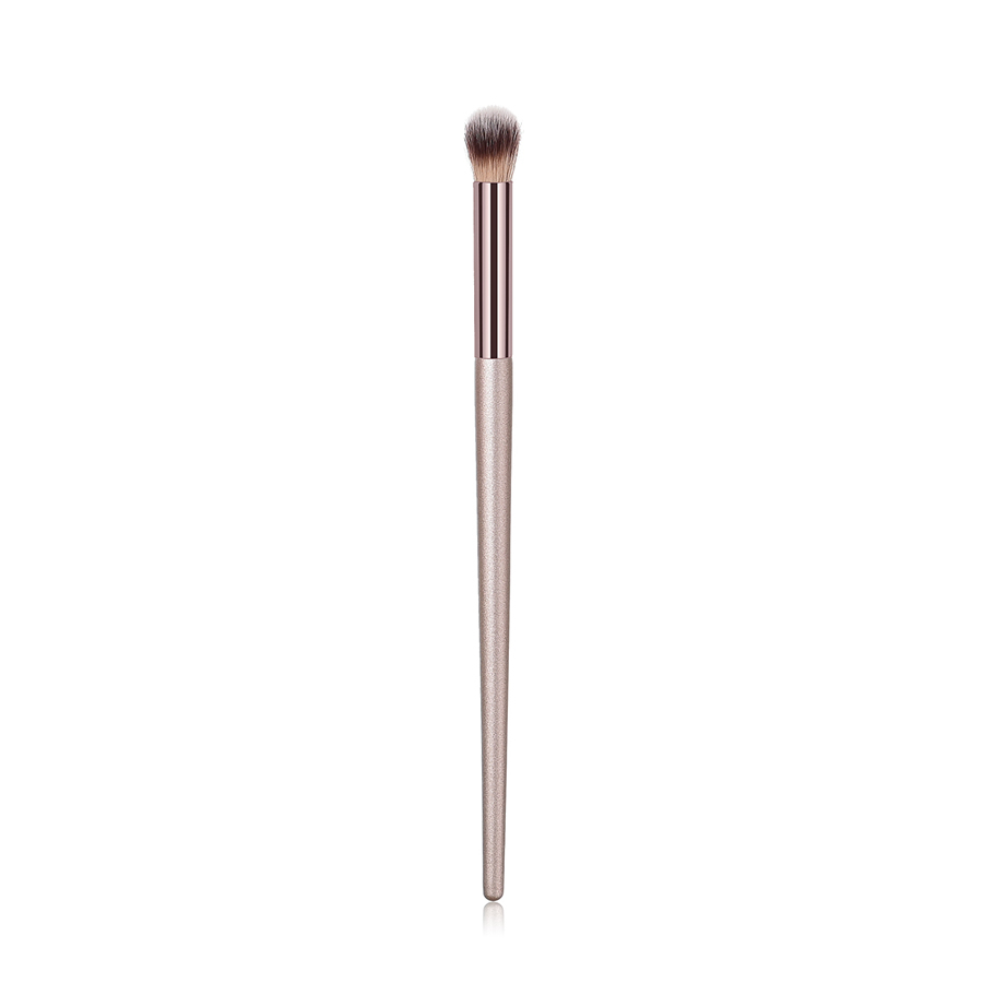 Fashion Champagne Gold Single Wooden Handle Nylon Hair Small Round Head Makeup Brush,Beauty tools