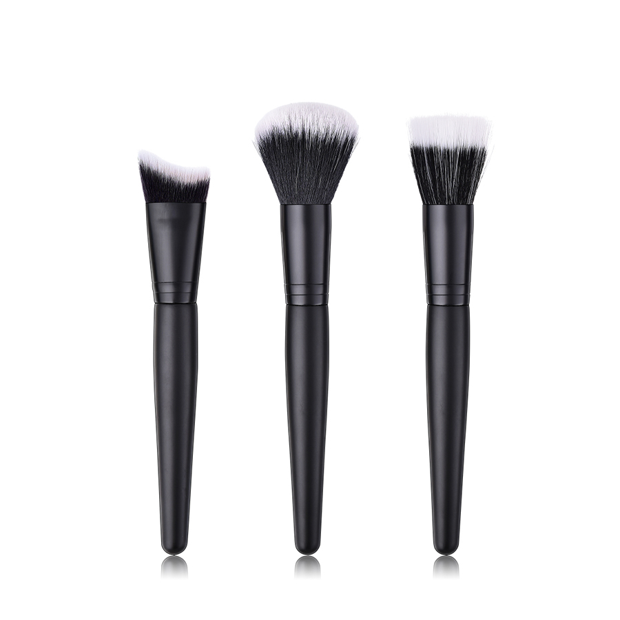 Fashion Black Black Pvc-nylon Hair Makeup Brush Set With Wooden Handle,Beauty tools