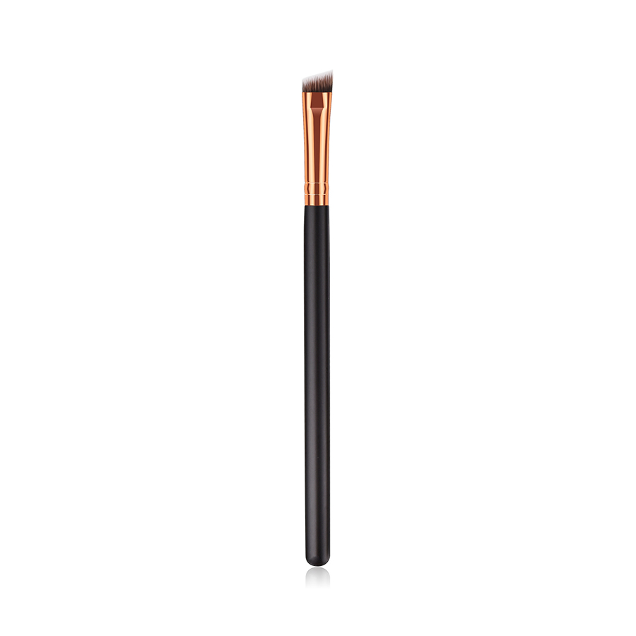 Fashion Black Gold Pvc Single Wood Handle Nylon Eyebrow Brush,Beauty tools