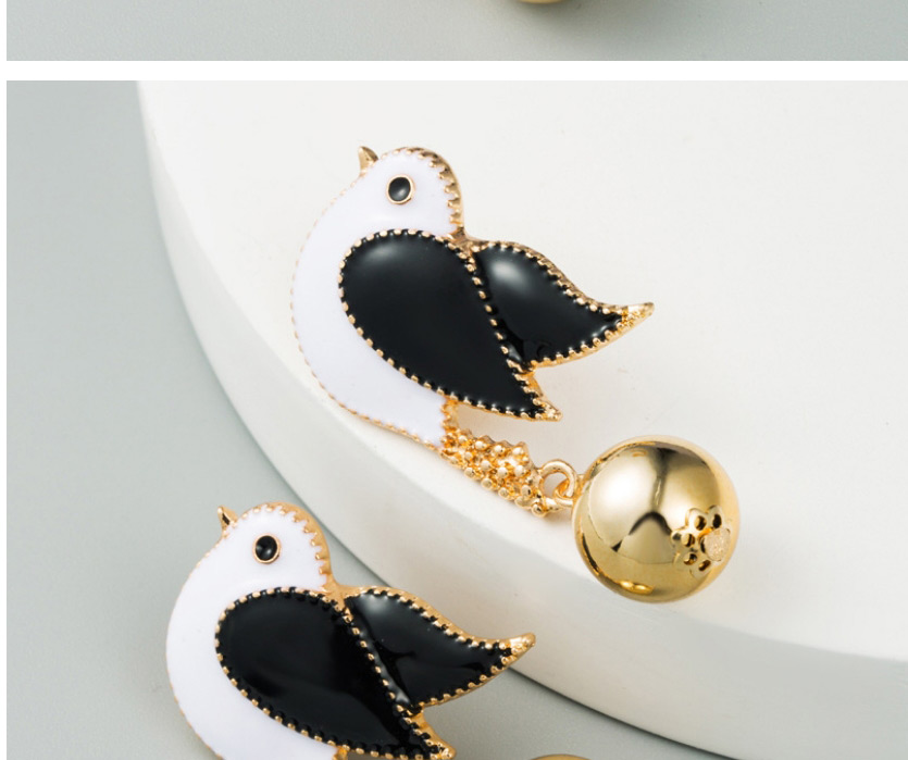 Fashion Black Peace Bird Alloy Drip Earrings,Stud Earrings