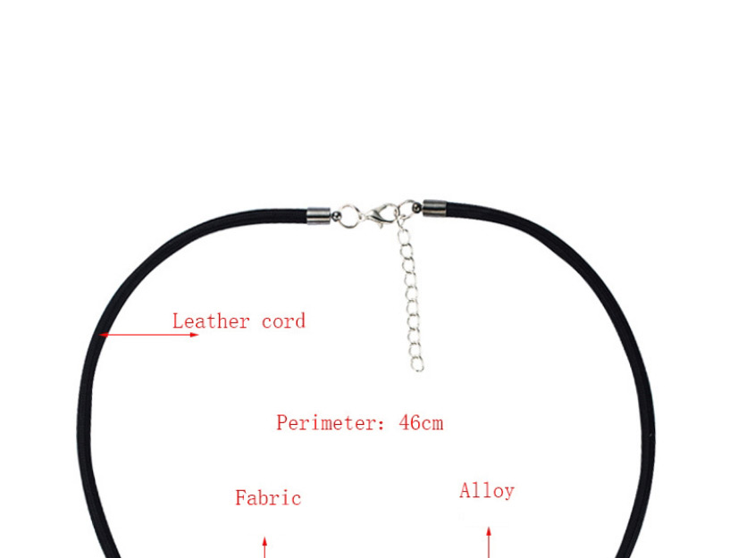 Fashion Gray Flower Resin Leather Cord Necklace,Chokers