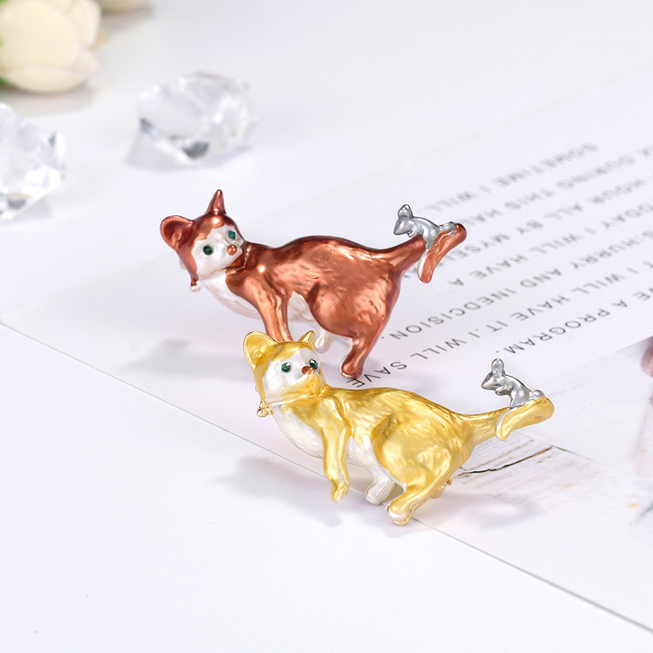 Fashion Red Alloy Cat Brooch,Korean Brooches