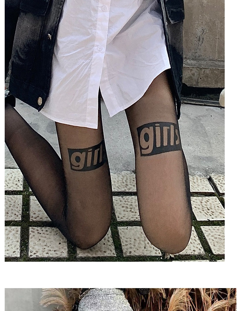 Fashion Love-sweet White Silk Printed Flocking Hot Rhinestone Letter Stockings,Tattoo Stockings
