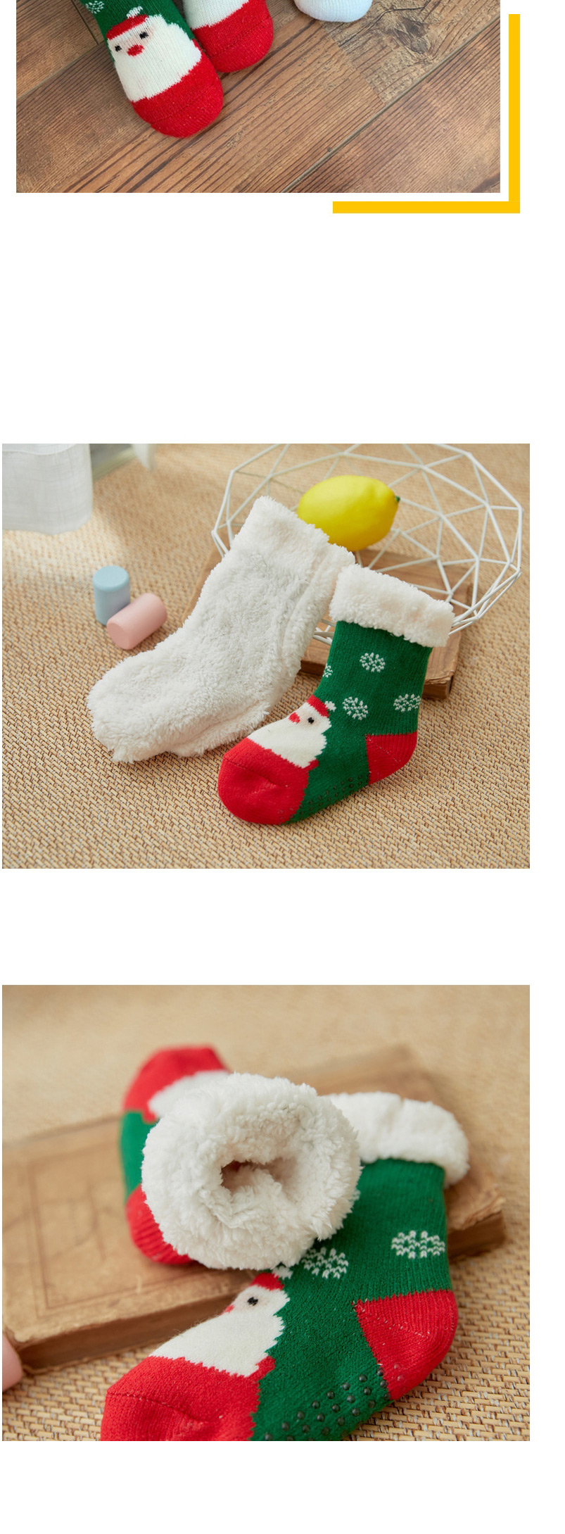 Fashion Khaki Clouds Christmas Thick Printed Baby Non-slip Floor Socks,Fashion Socks