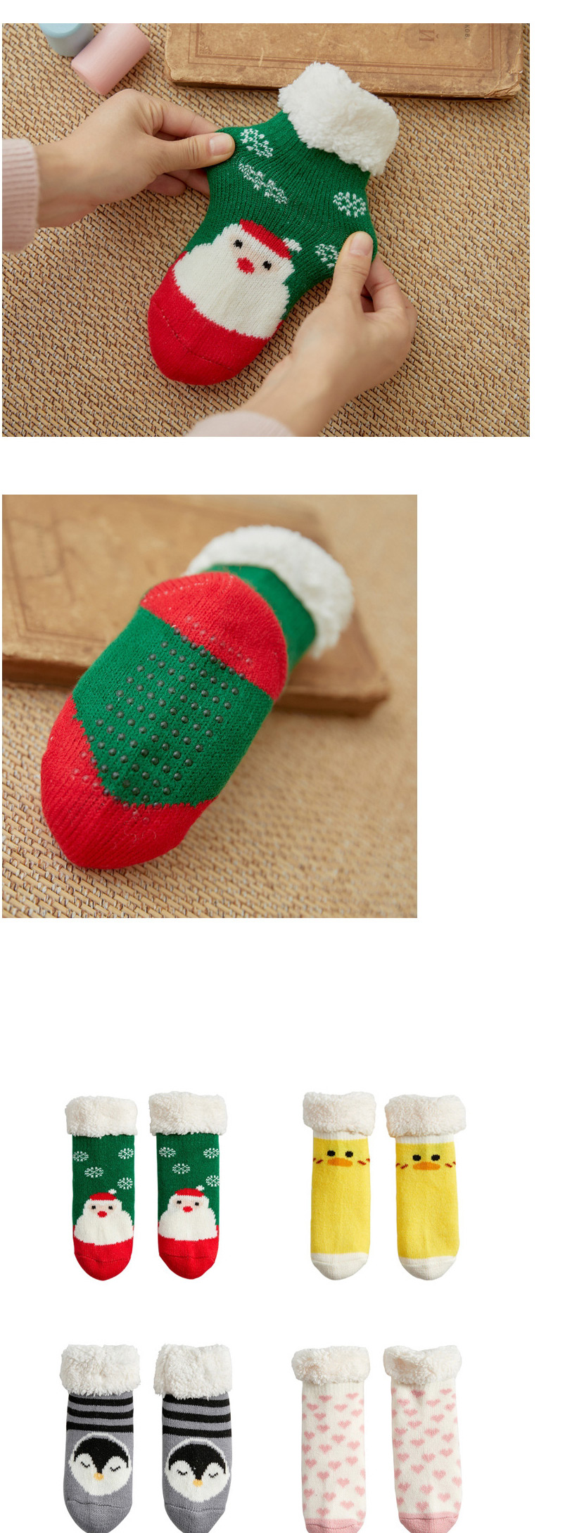 Fashion Santa Claus Christmas Thick Printed Baby Non-slip Floor Socks,Fashion Socks