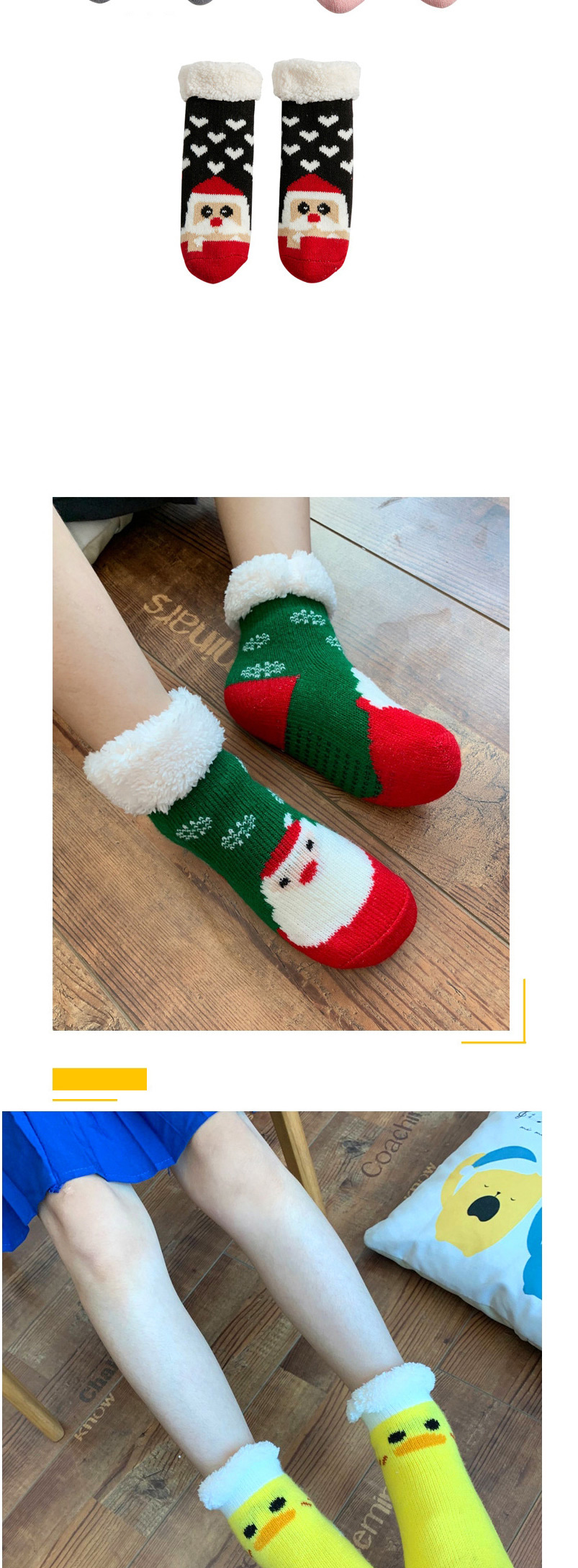 Fashion Gray Bear Christmas Thick Printed Baby Non-slip Floor Socks,Fashion Socks