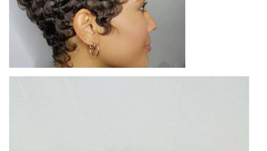 Fashion Black Chemical Fiber Small Curly Short Hair Hood,Wigs
