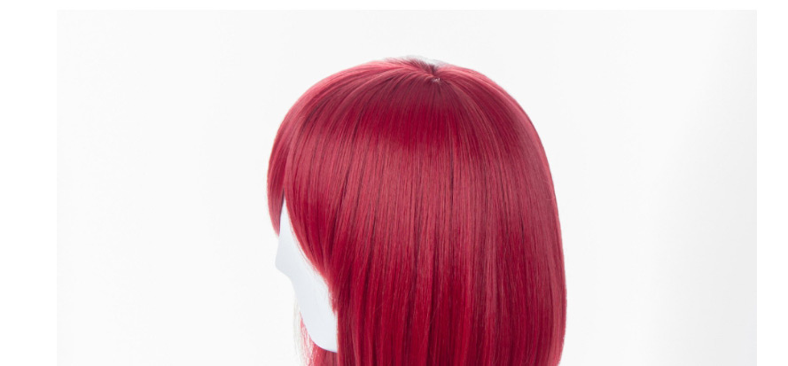 Fashion Red Wine Chemical Fiber High Temperature Silk Short Straight Hair Wig,Wigs