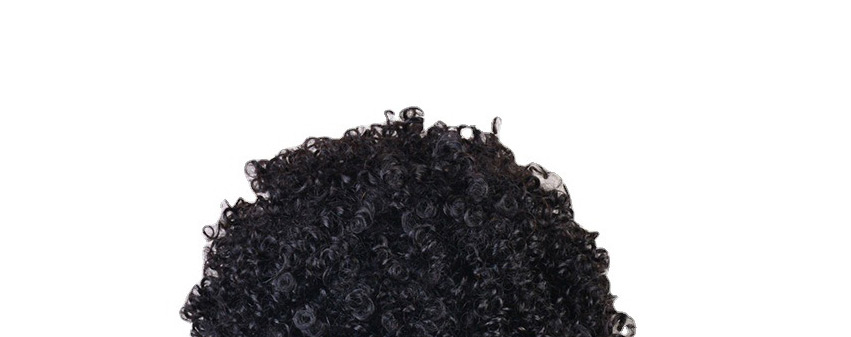 Fashion Black High Temperature Silk Chemical Fiber Hair Cover African Small Curly Wig,Wigs