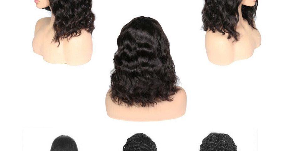 Fashion Black High Temperature Silk Chemical Fiber Small Curly Wig Headgear,Wigs