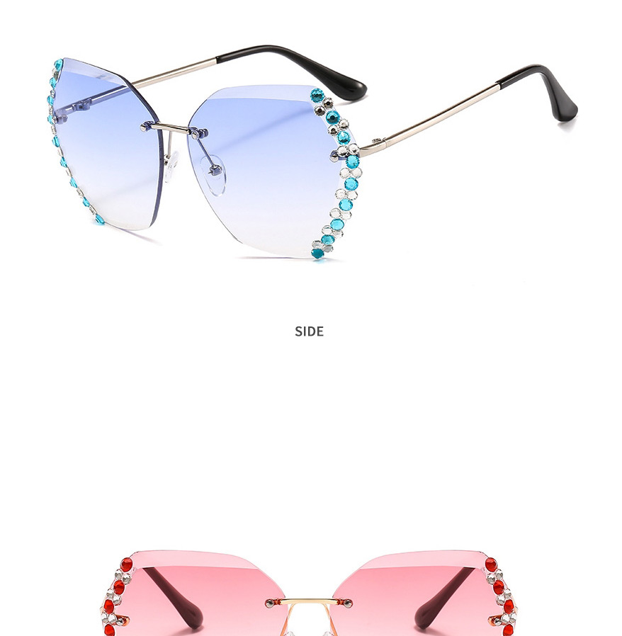 Fashion Purple Tablets Diamond-set And Cut-edge Diamond-set Sunglasses,Women Sunglasses