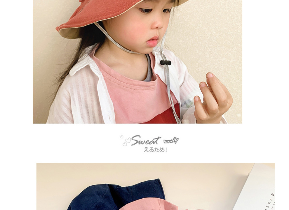 Fashion Red Khaki Double-sided Hat B Children