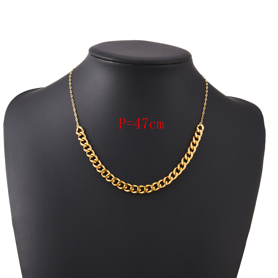 Fashion Gold Alloy Thick Chain Twist Necklace,Necklaces