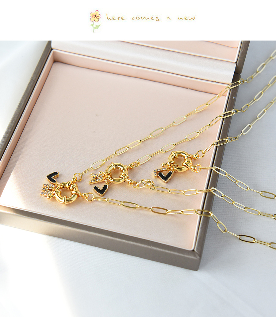Fashion Q 26 Letters Multi-layer Necklace With Copper Inlaid Zircon,Necklaces
